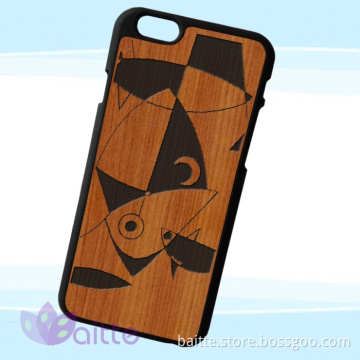 low price laser engraving cell phone case for iPhone 6 iphone 6 puls on the wood skin